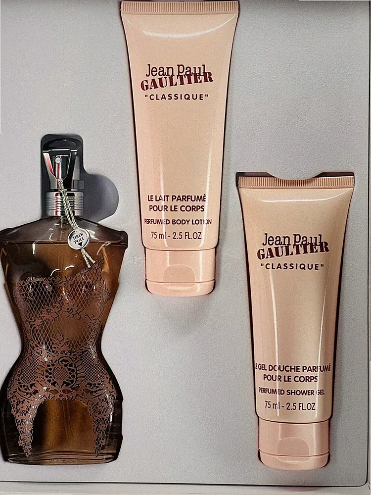 JEAN PAUL GAULTIER "CLASSIQUE" 3.4 OZ EDP SPRAY WOMEN'S PERFUME 3 PC GIFT SET