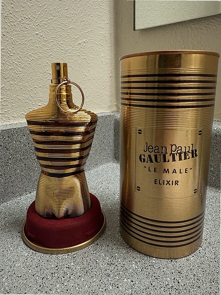 Jean Paul Gaultier Le Male Elixir Men's Fragrance Original Gold Bottle with Tin